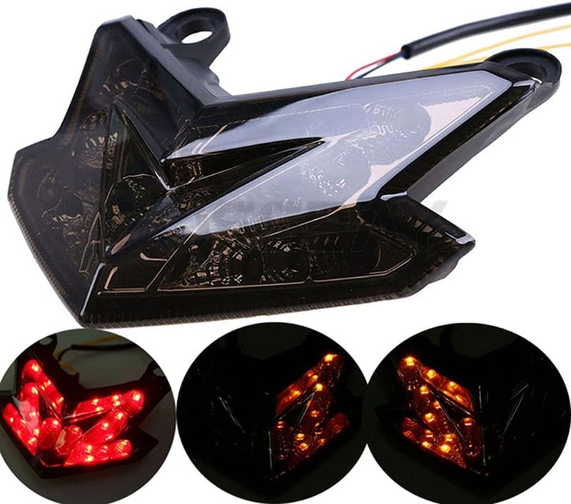 TEBOCR Motorcycle Tail Light Integrated Running Brake Stop Light Turn Signals Lamp Black with License Plate Bracket for Har-ley Hon-da Ya-maha Su-zuki Ka-wasaki - Image 2
